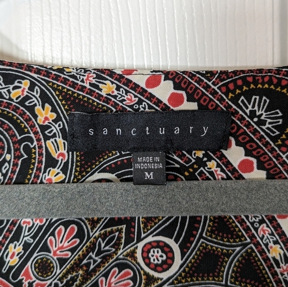 Sanctuary Multicolor Paisley Printed Flare Sleeve Blouse Top Size Medium - Picture 2 of 6